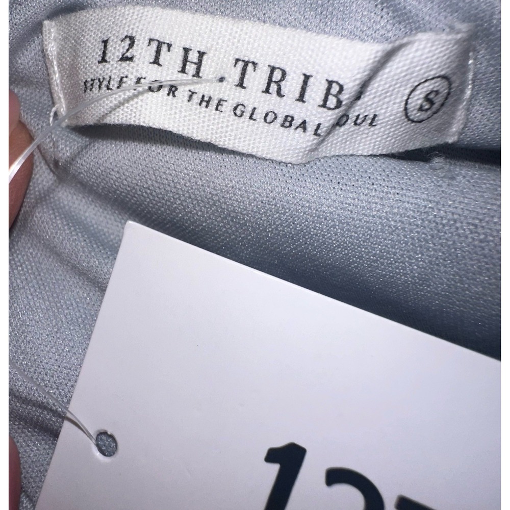 New 12th Tribe Pippa Silver Payette Long Sleeve Mini Dress S - Picture 12 of 12